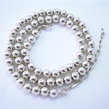 Sterling Silver 6mm Ball Necklace - Click Image to Close